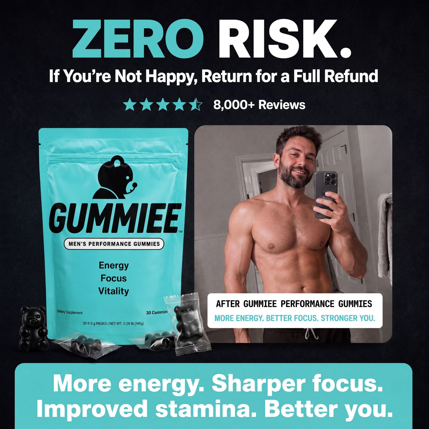 Daily Energy & Focus Gummies For Men
